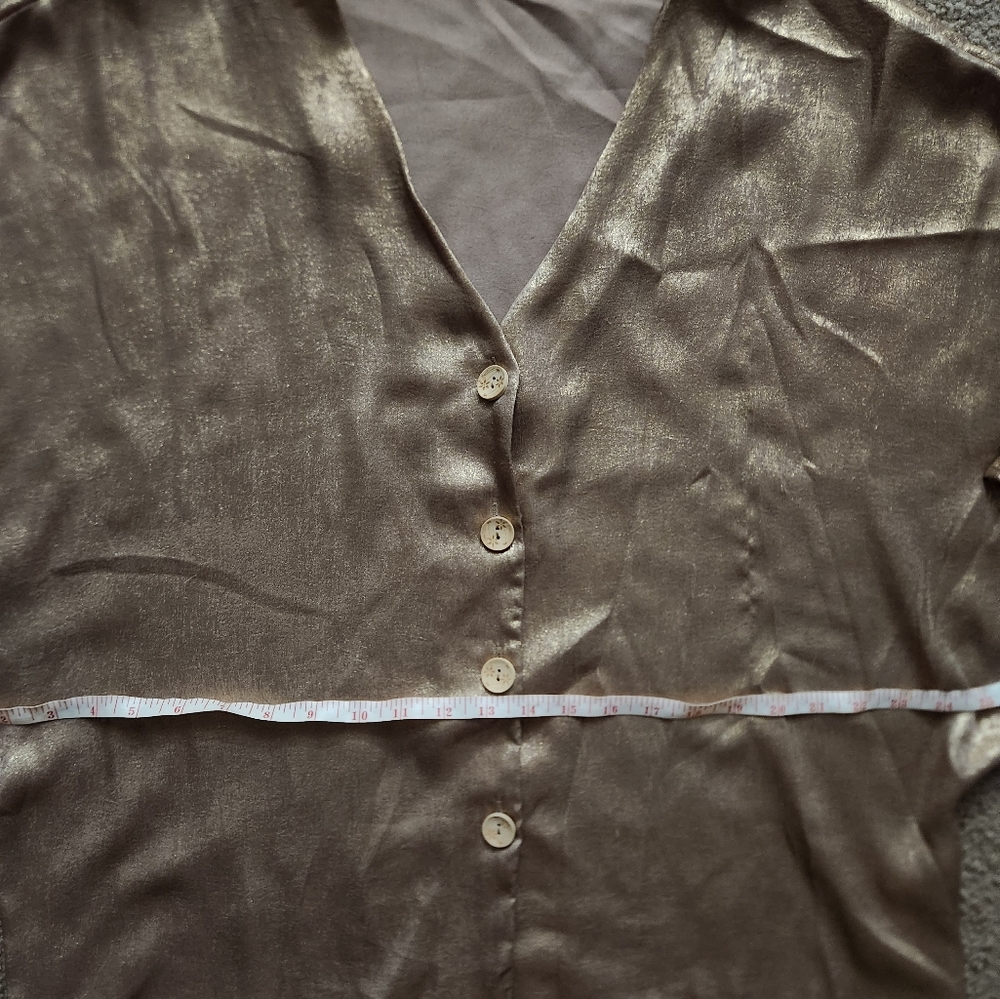 Elegant Gold Button-Up Women's Top